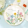 【Limited Stock Sale】Flowers-DIY Embroidery Kit with Pattern Cotton Threads Needles Hoop 30*30cm/11.8*11.8in tapestrymarket