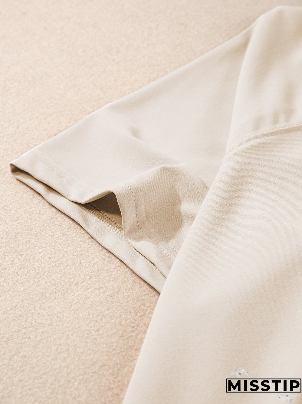 White Raw Edge Loose Tee and Wide Leg Pants Matching Set