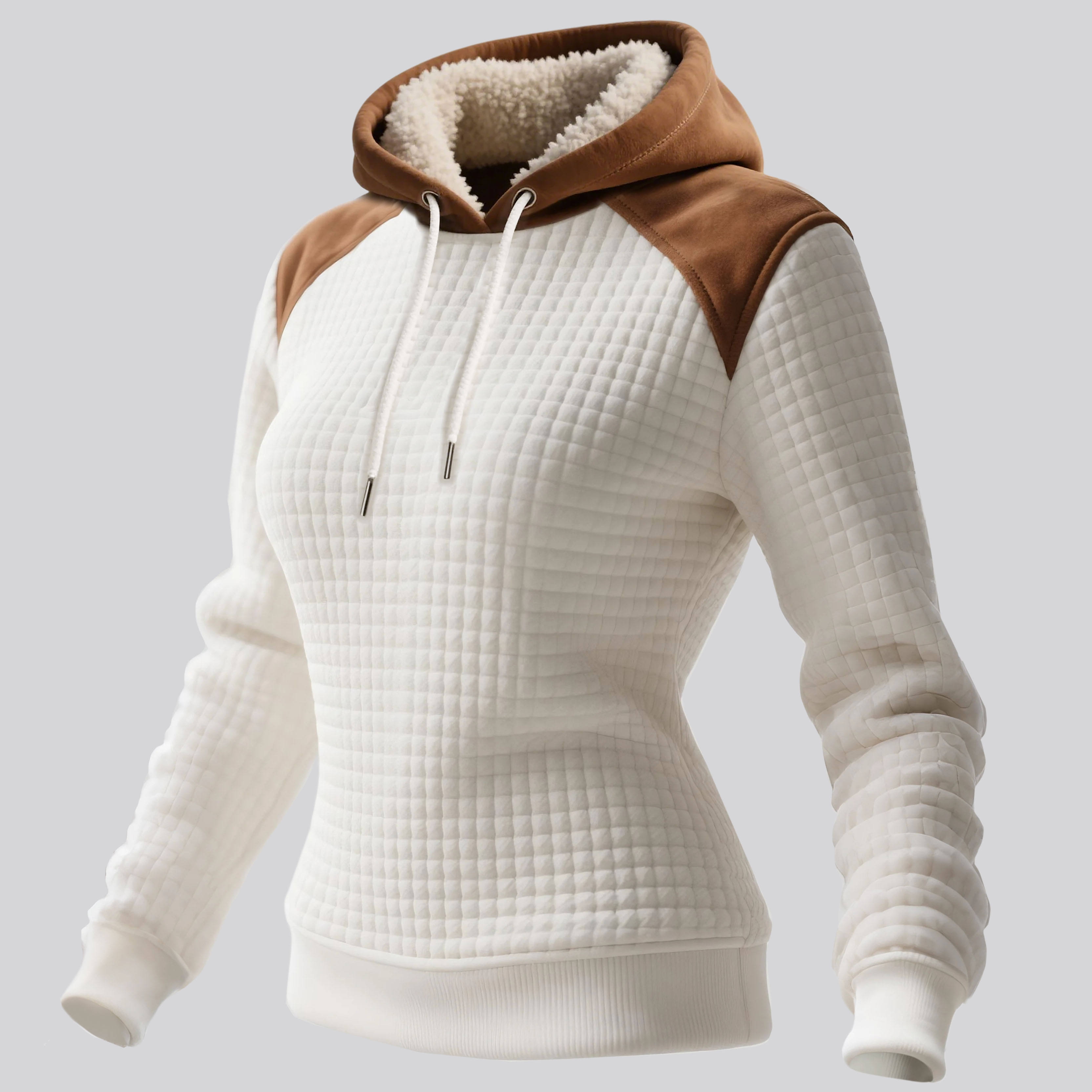  High-Neck Pullover with Contrast Shoulder Panels and Vertical Logo Sleeve