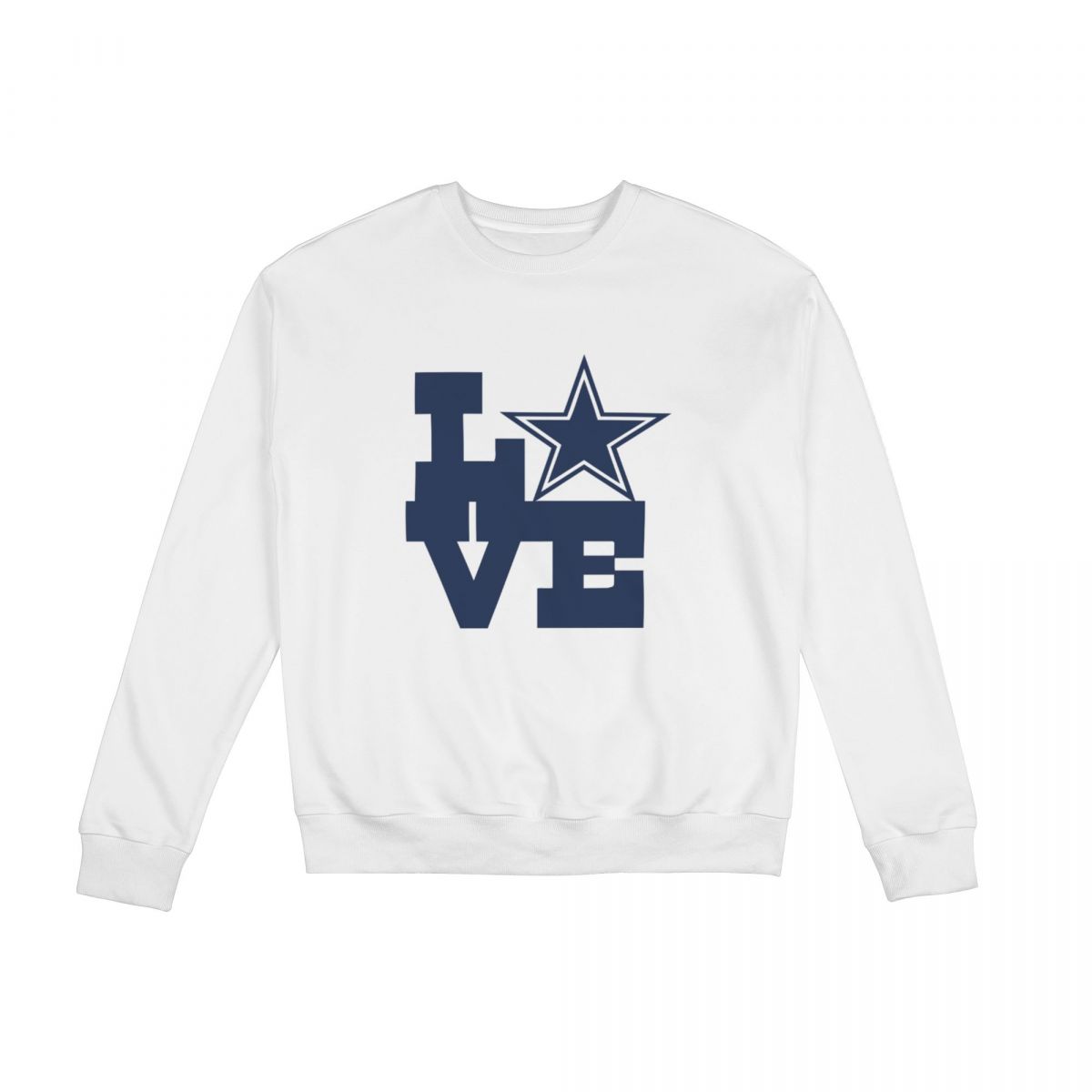 Dallas Cowboys Love Sweatshirt Round Neck Tops