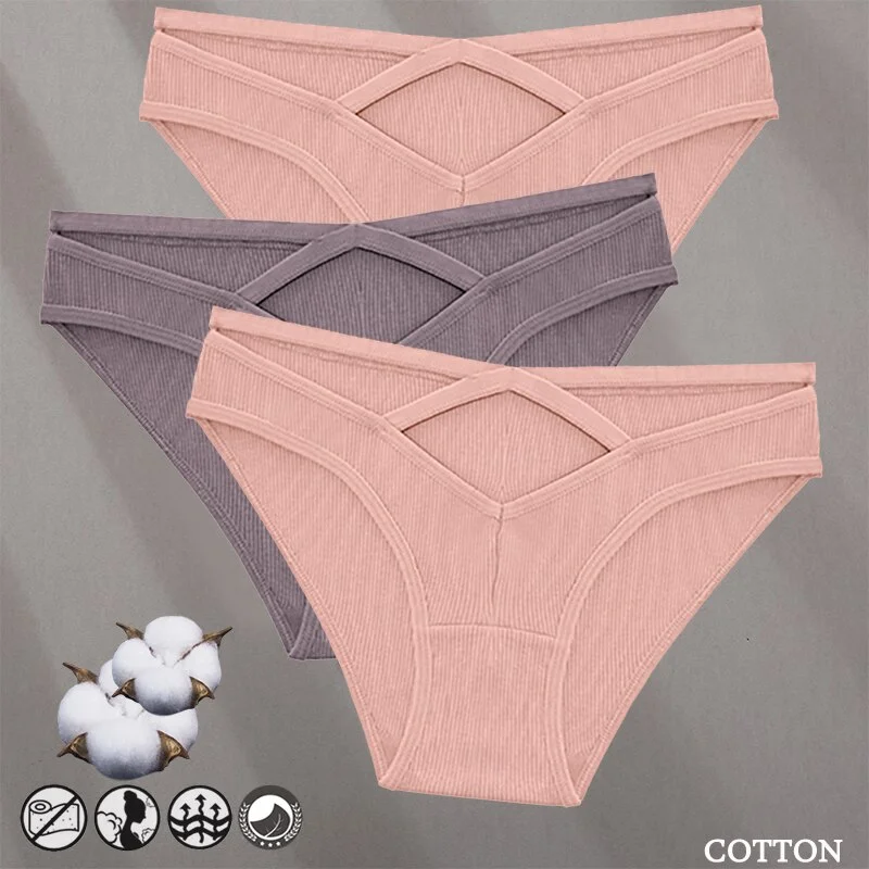 Billionm Women Sexy Cotton Underwear V-Waist Hollow Out Panties Briefs Solid Color Intimates Lingerie Female Comfortable Panty