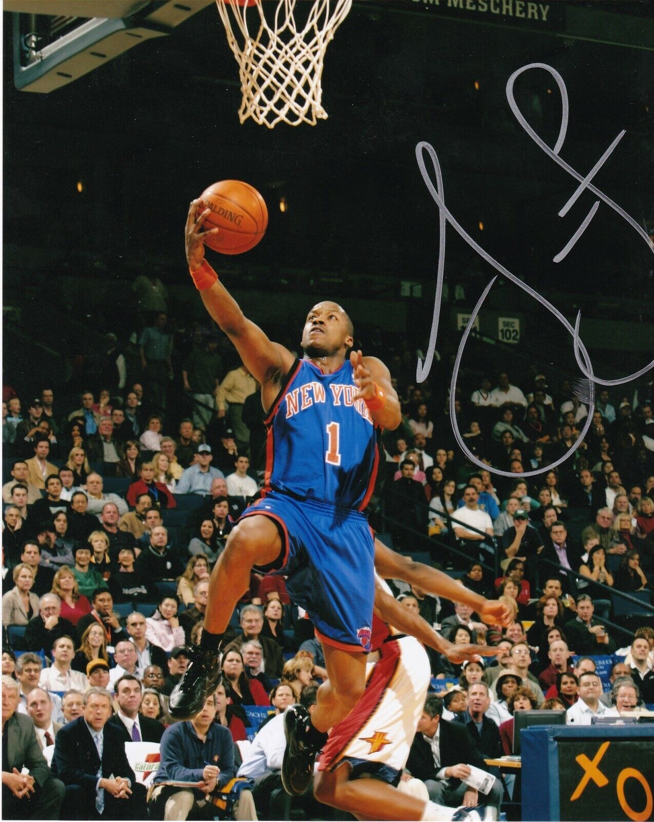 STEVE FRANCIS NEW YORK KNICKS ACTION SIGNED 8x10