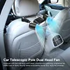 Dual Head Car Cooling Fan with Extension Arm Car Seat Headrest Fan for Back Seat