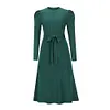 Solid Color Autumn Long Sleeve Knit Dress