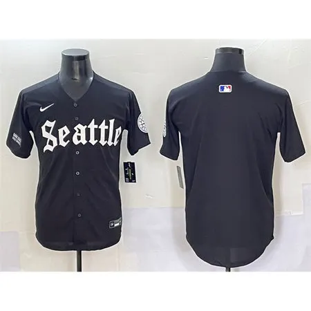 Men's Seattle Mariners Black "Deep Sea Gothic Edition" Vapor Premier Limited Stitched Baseball Jersey