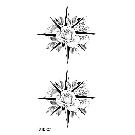 Waterproof Temporary Tattoo Black Sketchs Flowers Animal Tattoo Stickers Flash Fake Body Tattoos for Women tatuajes temporales