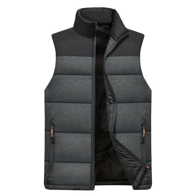 Men Down Vest Men's Warm Thick Coats Jacket and Coats Zipper Multiple Pockets Casual Vests Sleeveless Jacket