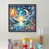 Sun Moon Ocean And Flowers-11CT Stamped Cross Stitch 40*40cm/15.75*15.75in