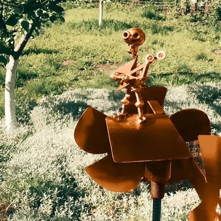 Handmade Metal Drummer Windmill