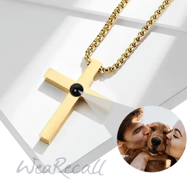 Cool Cross Projector Picture Custom Personalized Photo Necklace wetirmss