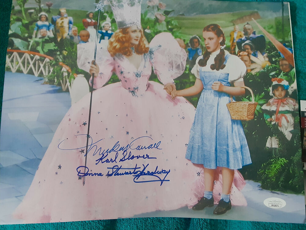 Wizard Of Oz 3 Munchkins Autographed 11x14 Photo Poster painting with good witch JSA Certified