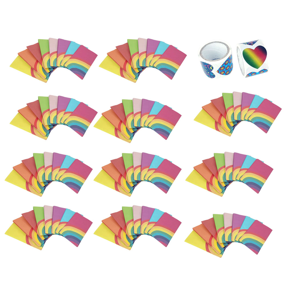 

Rainbow Pattern Birthday Paper Bag Square Bottom Oil Proof Packaging Boxes, 48, 501 Original