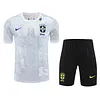2025 Brazil Pre-Match Training White Shirt+Shorts 1:1 Thai Quality