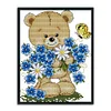 Bear Giving Flowers - 2 strands 14CT Stamped Cross Stitch 21*17cm(Brand)