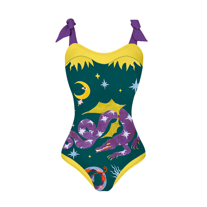 Rotimia Contrast magical animal print swimsuit