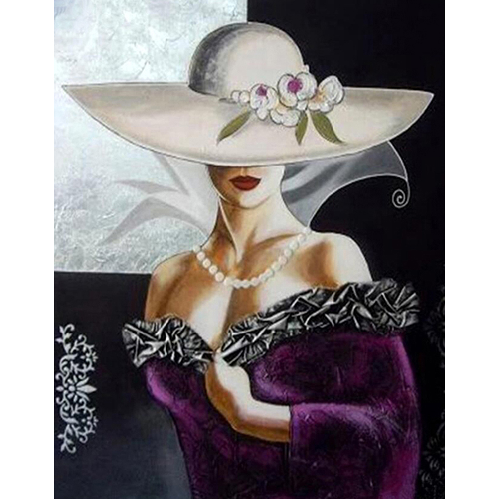 Beautiful Lady 11CT pre-stamped canvas(40*50cm) cross stitch