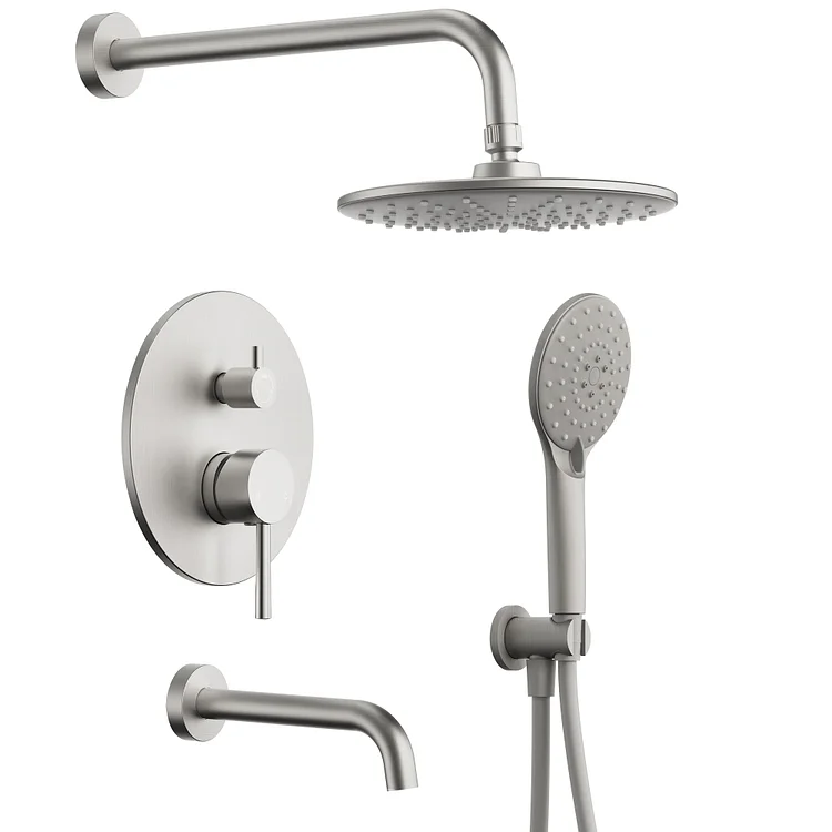 EVERSTEIN High Pressure 3-in-1 Shower System Brushed Nickel SFS-1076-NK