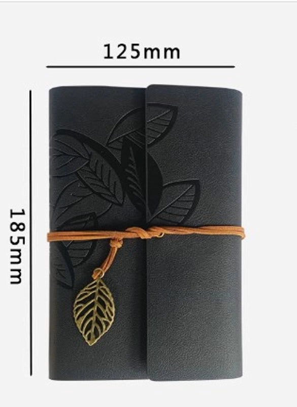1 Piece Plant Learning School Pu Leather Paper Retro Notebook