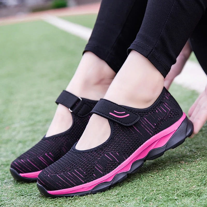 WHNB 2020 Summer Fashion Women Flat Platform Shoes Woman Breathable Mesh Casual Sneakers Women Zapatos Mujer Ladies