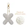 DIY 26 A-Z Letter Pearl Painting Keychain Charm Kits, Custom Alphabet Initial DIY Name Bag Key Ring Gift