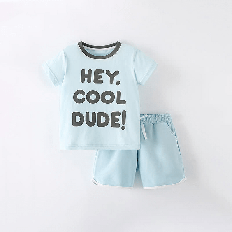 HEY COOL DUDE Toddler Boys Tee and Shorts Set