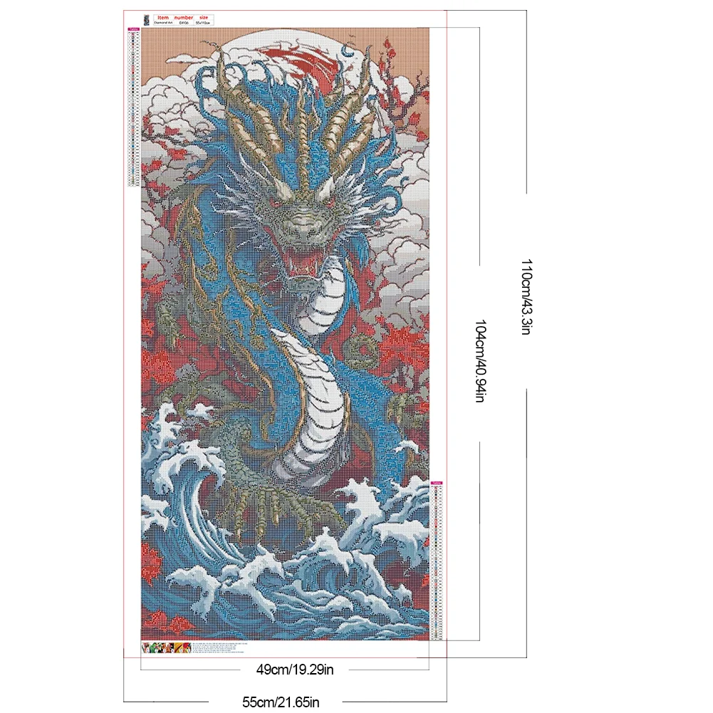 Diamond Painting - Full Round Drill - Dragon(Canvas|55*110cm)