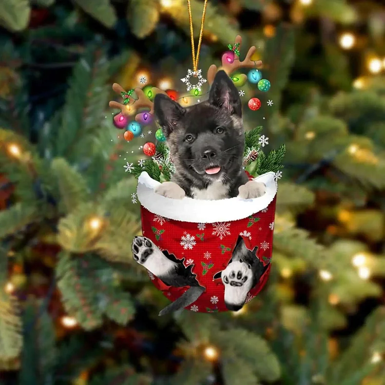 Red Boston Terrier Acrylic Christmas Tree Ornament