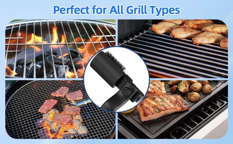 Electric BBQ Grill Brush Cordless and Rechargeable,Two Replacement Cleaning Brushes,Adjustable Angle, Barbecue Accessories,Barbecue Utensils,Wire Brushes for Cleaning Rust, Grill, Dirt, Paint Removal, Welding,TikTokShopBlackFriday