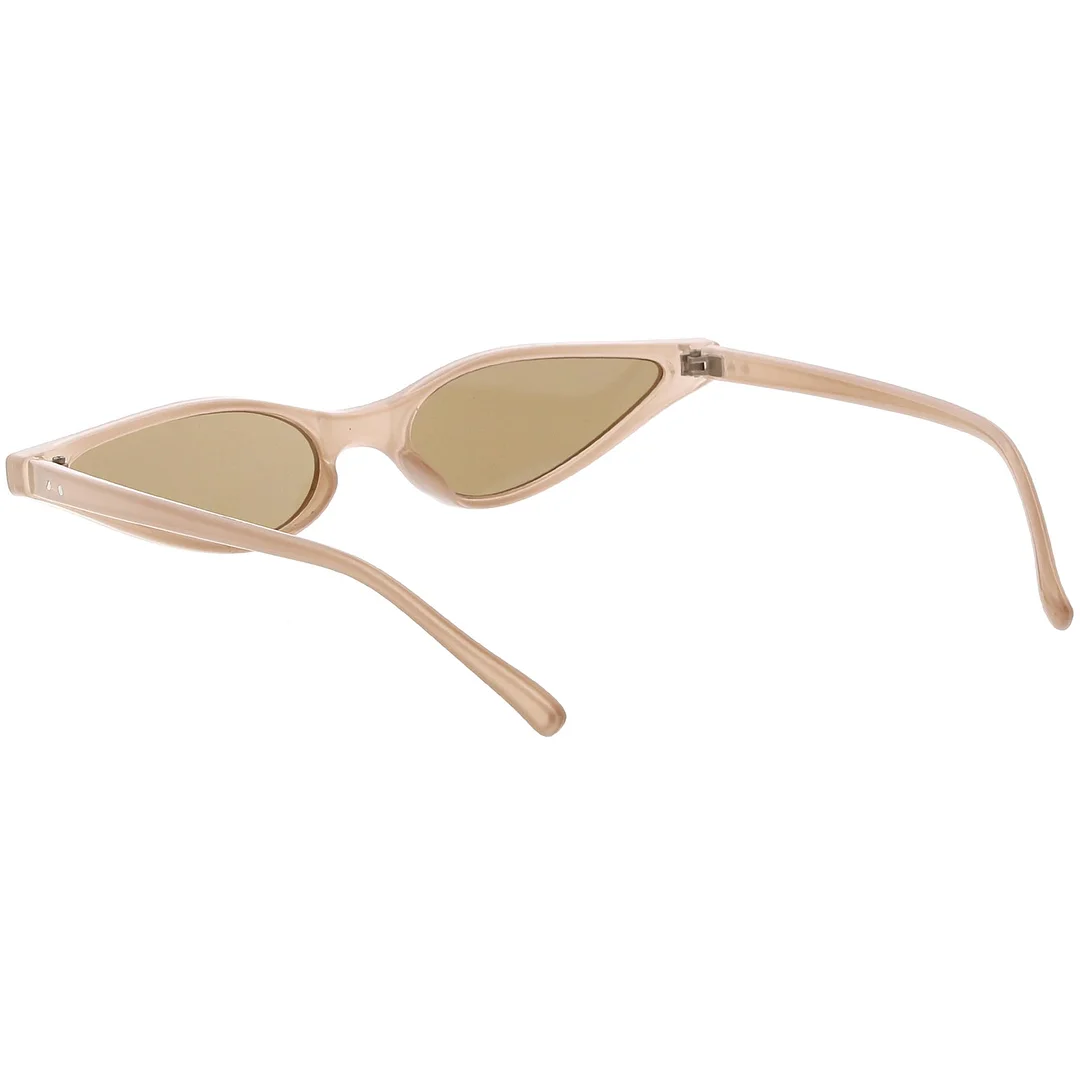 Extreme Thin Cat Eye glasses Neutral Colored Flat Lens 53mm