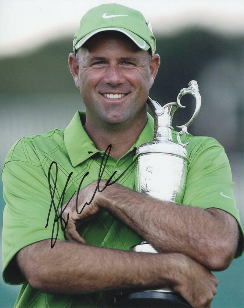 STEWART CINK SIGNED AUTOGRAPH 8X10 Photo Poster painting - 2009 BRITISH THE OPEN CHAMPION, FLAG