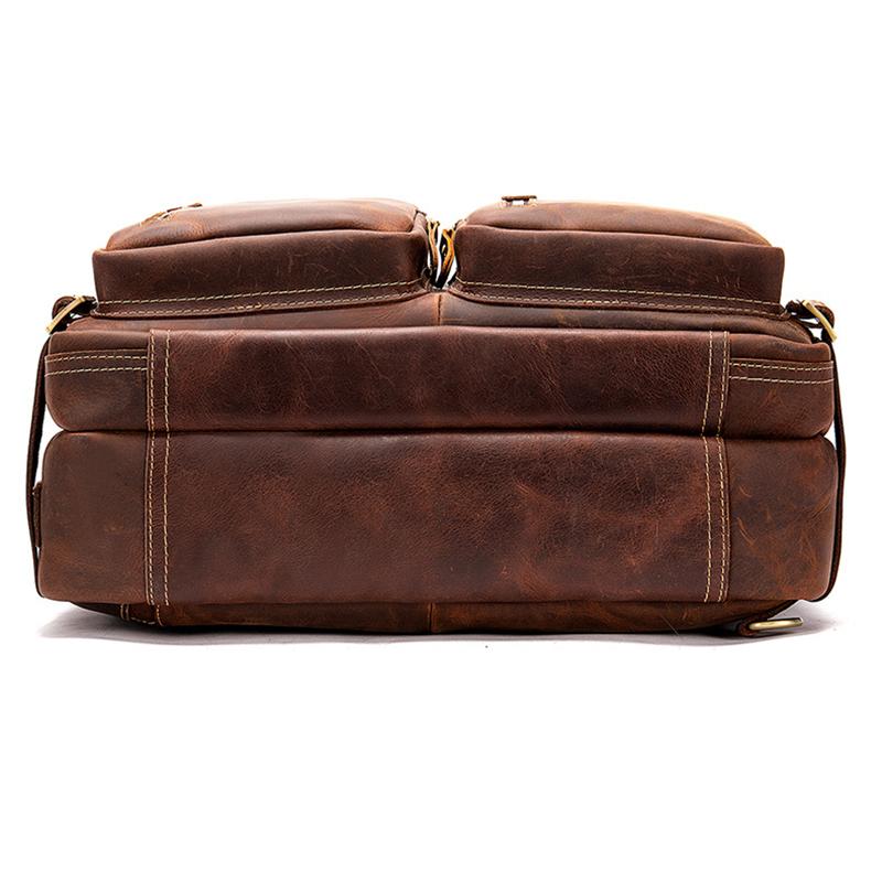 Multi-Functional Spacious Interior Comfortable Grab Detachable Sling Strap Genuine Leather Bag