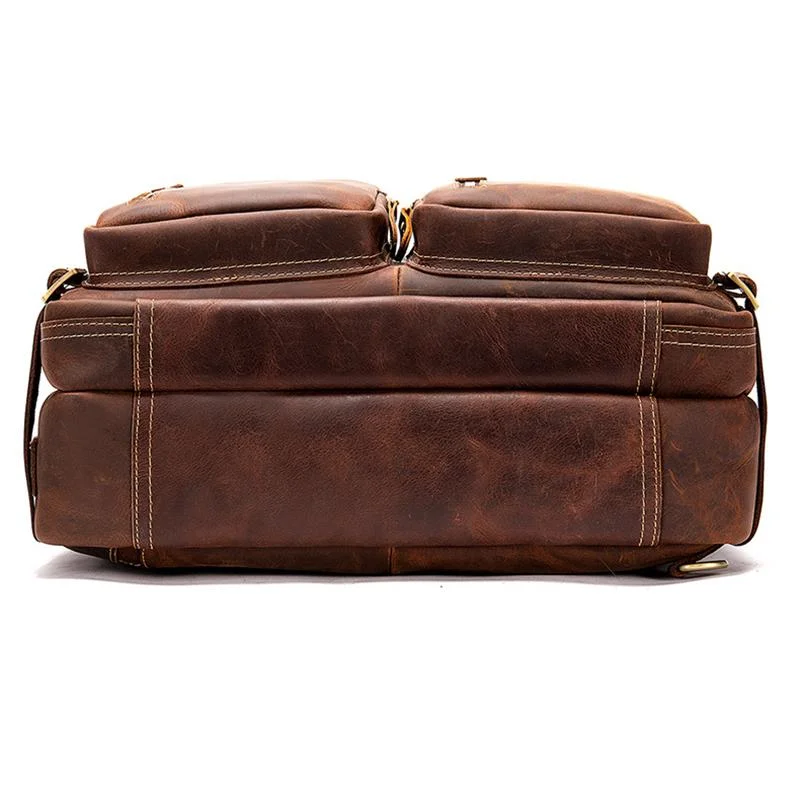 Multi-Functional Spacious Interior Comfortable Grab Detachable Sling Strap Genuine Leather Bag