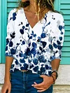 Long Sleeve Casual Floral Tops