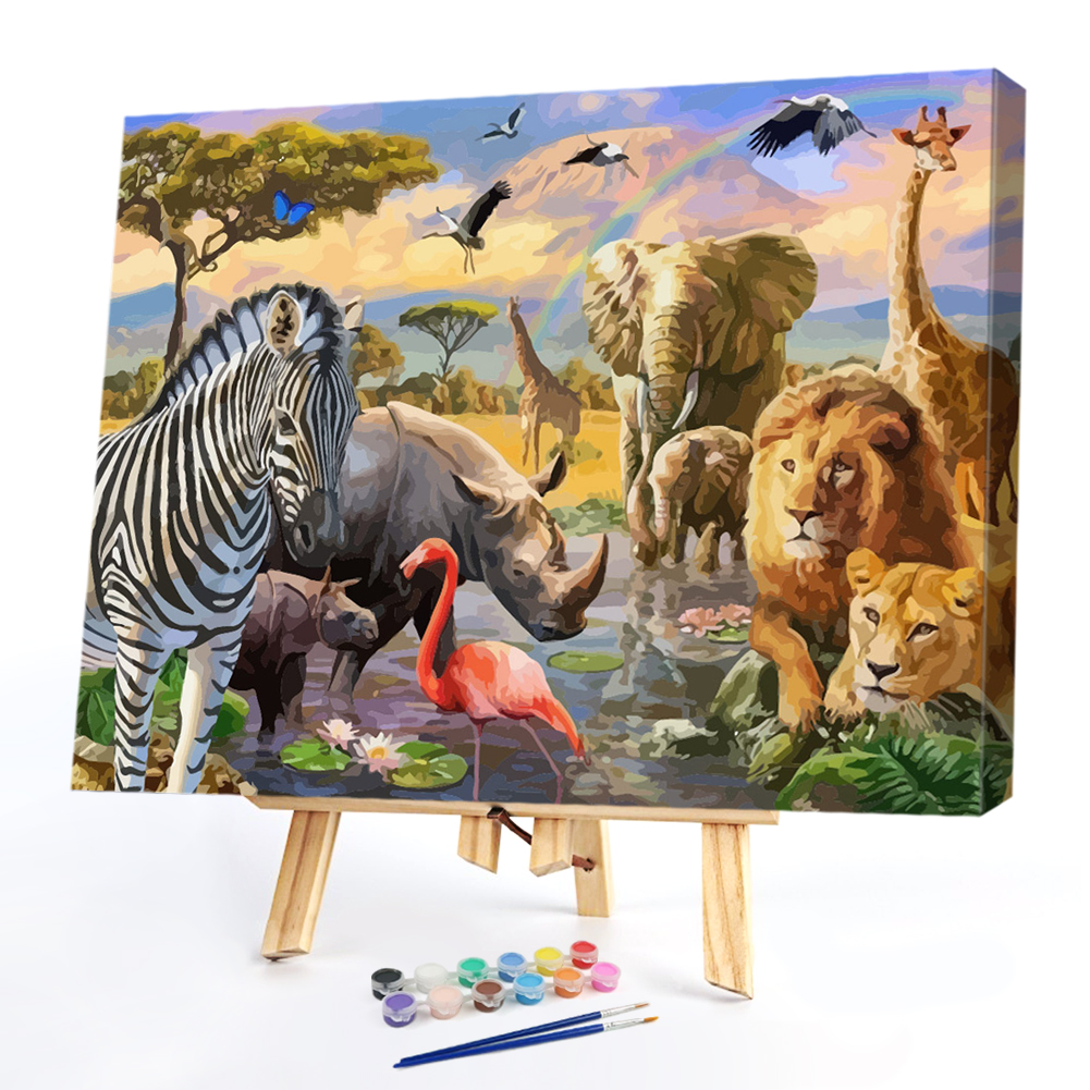 

40*50cm - Paint By Numbers - Friendly Animals, 501 Original