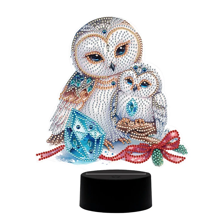 【Lamp】Cute Owl DIY Diamonds Painting Table Lamp 5D DIY Diamond Painting Night Light gbfke