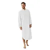 Men's Cotton Long-Sleeved Ethnic Costumes Solid Color Long Shirt Loose Robe