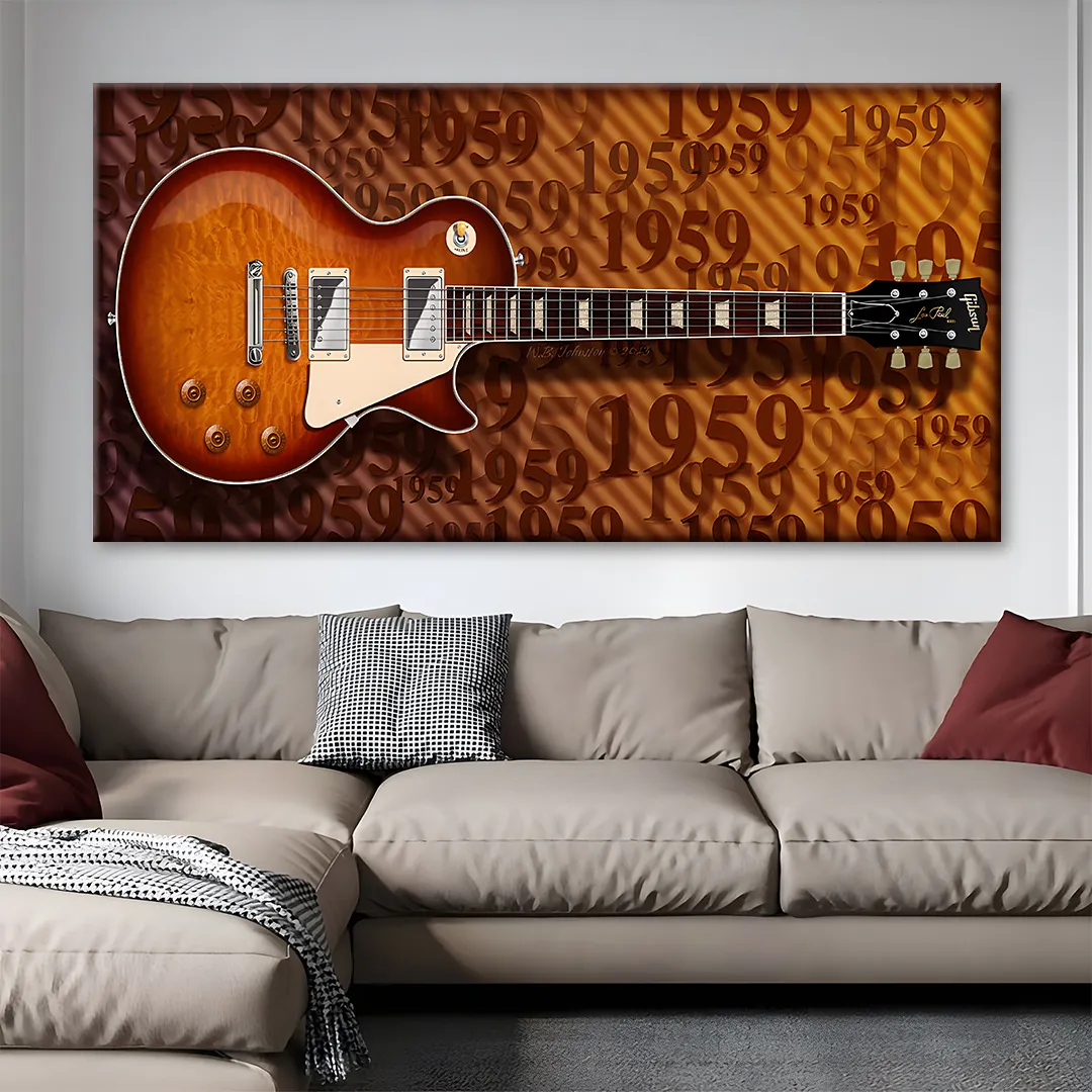 Gibson Les Paul Guitar 1959 Canvas Wall Art