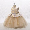 Kid Baby Girl Shiny Party Princess Retro Formal Flower 3D Elegant Dresses