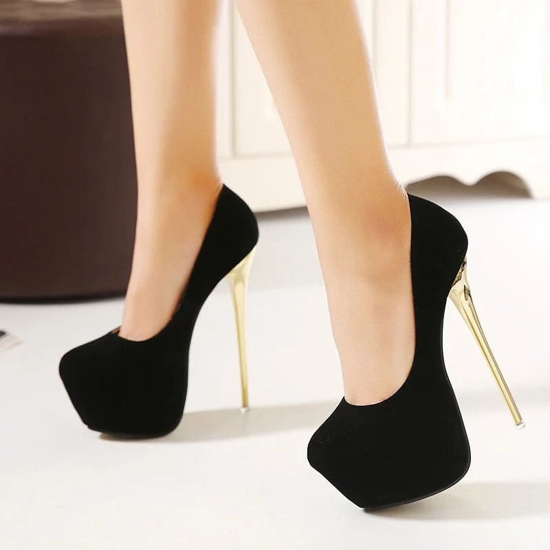Comemore 2022 Red Black Pumps Luxury Women Shoes High Heels Stripper Platform Woman Stiletto 16cm Summer Spring Plus Size 44 45