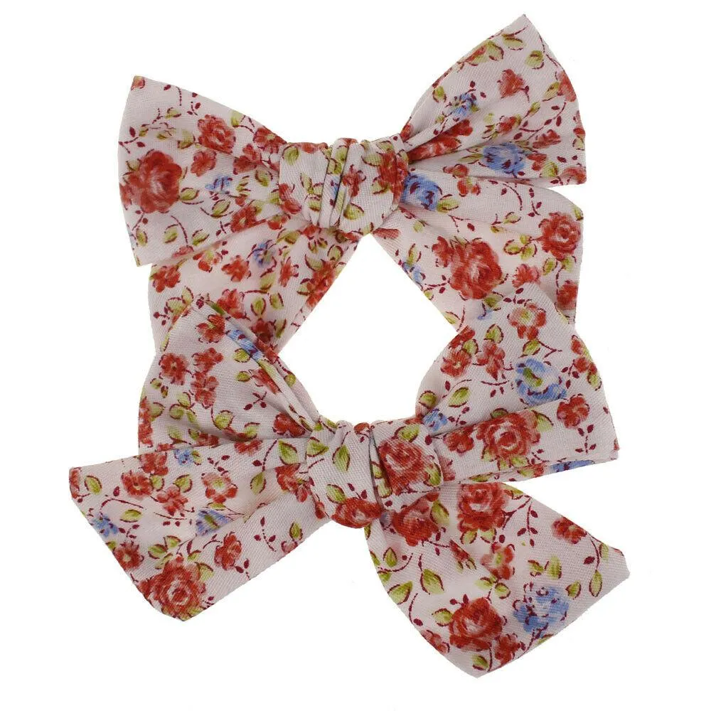 2019 Baby Summer Clothing 2Pcs/Sets Teens Big Hair Bows Knot Hair Clips Girls Kids Toddler Cotton Headband Wholesale 14 Colors