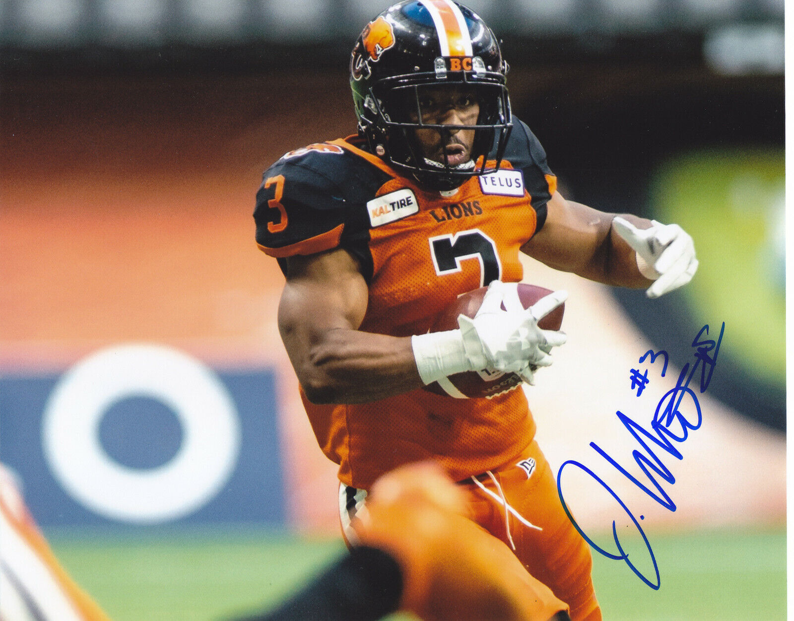 JOHN WHITE IV SIGNED AUTOGRAPHED BC LIONS CFL FOOTBALL UTAH 8X10 EXACT PROOF #2