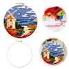 【Limited Stock Sale】Beautiful Sea-DIY Embroidery Kit with Pattern Cotton Threads Needles Hoop 30*30cm/11.81*11.81in tapestrymarket