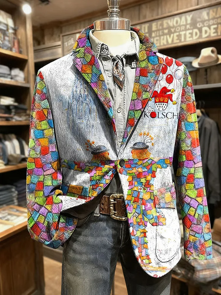 Herren Cologne Carnival Print Casual Anz&uuml;ge