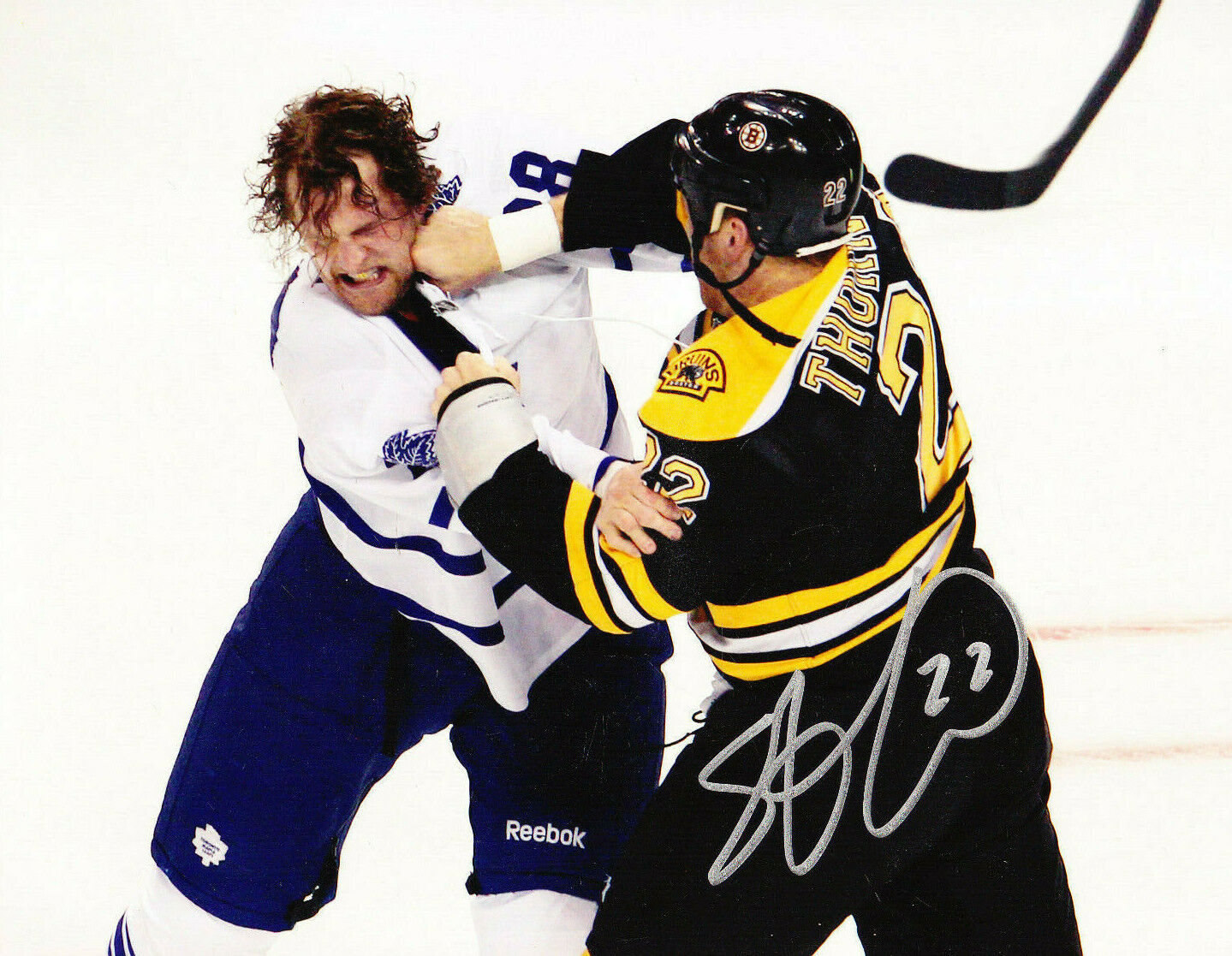 SHAWN THORNTON AUTOGRAPH SIGNED 8X10 FIGHT Photo Poster painting COA BOSTON BRUINS MAPLE LEAFS