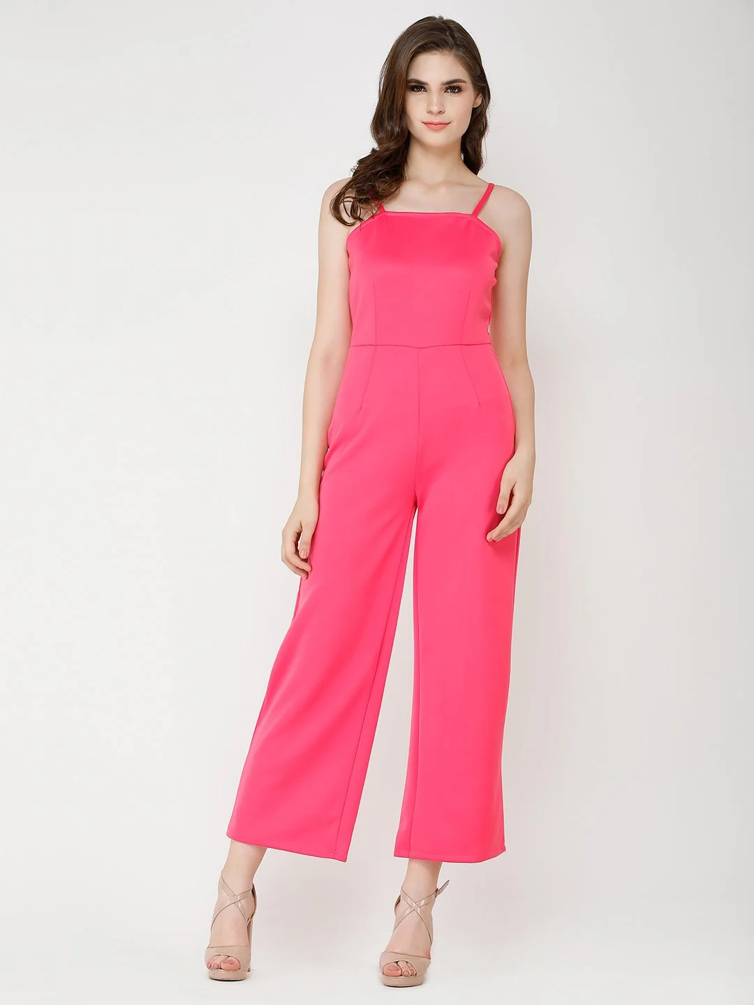 Pink Solid Jumpsuit