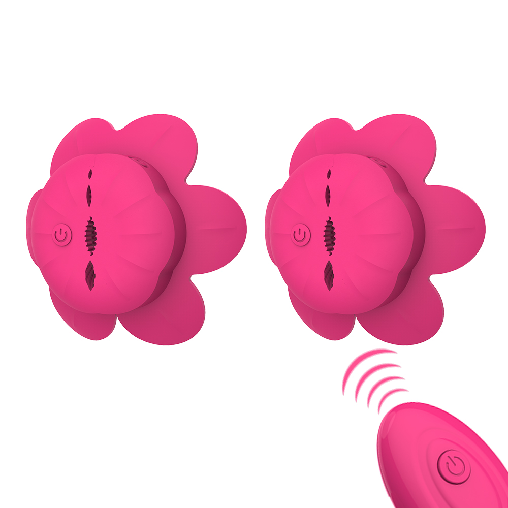 Remote Control Nipple Clamps Sex Toys With 10 Vibration Modes - Rose Toy