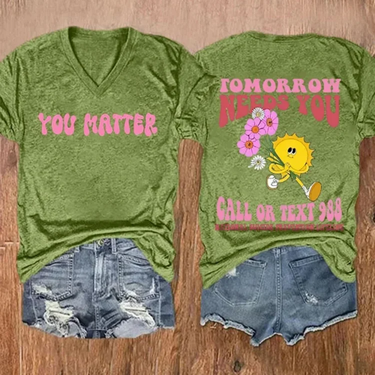Comstylish You Matter Printed Casual T-Shirt