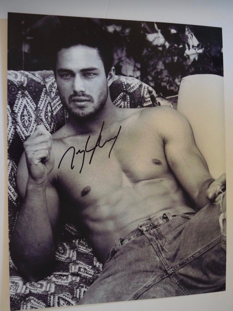 Taylor Kinney Signed Autographed 11x14 Photo Poster painting Chicago Fire Shirtless Pose COA VD