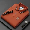 Lapel embroidered men's polo shirt