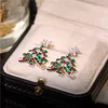 Boucles d'oreilles à tige en forme d'arbre de Noël